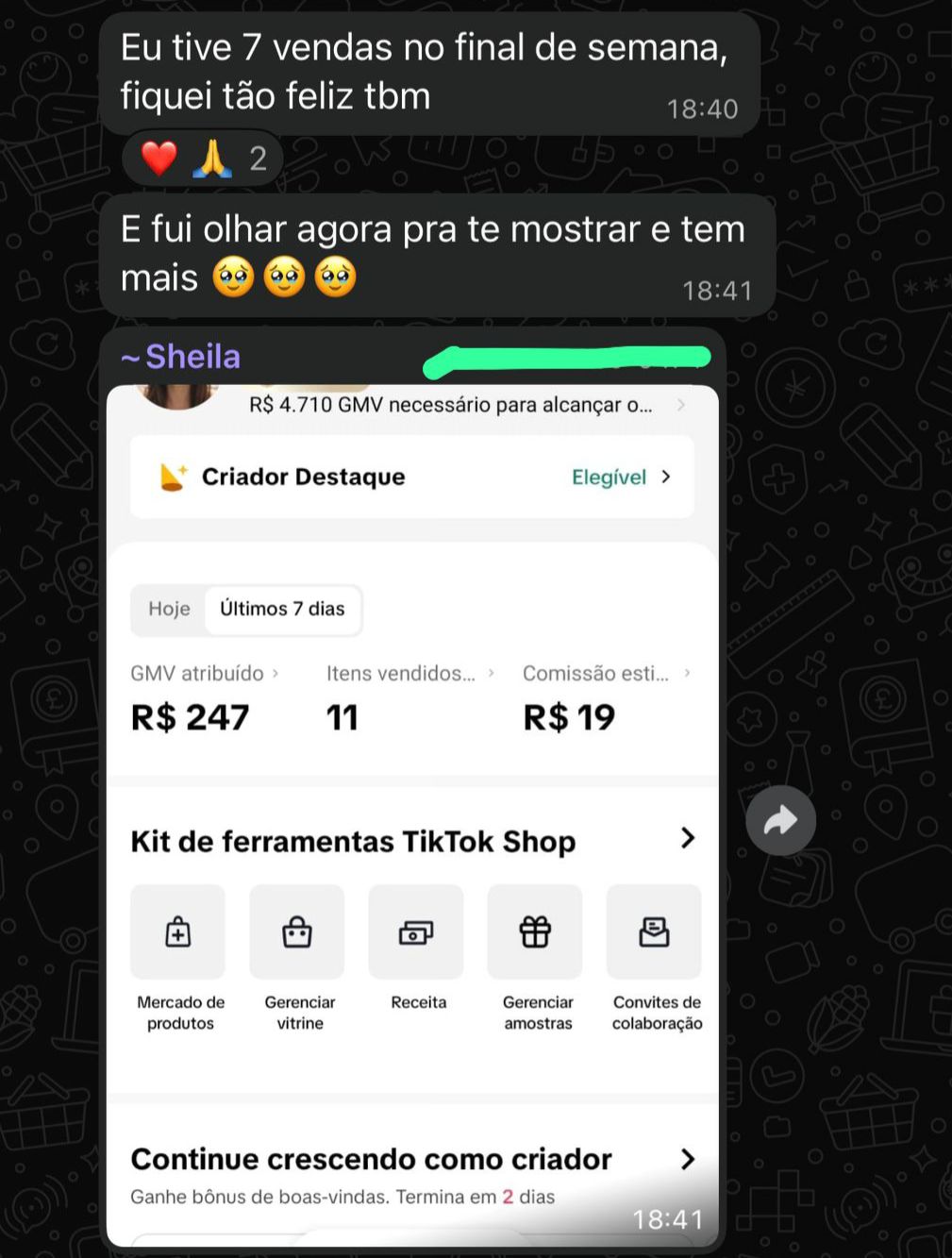 Depoimento aluna 1